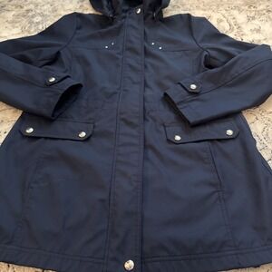 Weatherproof Anorak Rain Jacket Navy Womens Medium Lightweight Hooded Classic